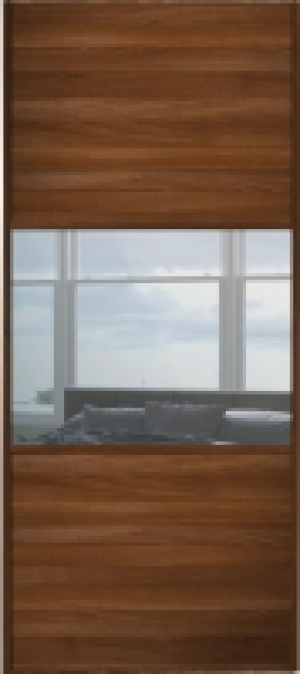 Wickes Sliding Wardrobe Door Wideline Walnut Panel & Mirror