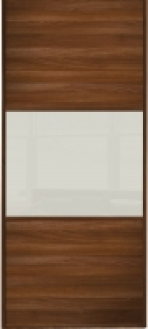 Wickes  Wickes Sliding Wardrobe Door Wideline Walnut Panel & Soft Wh