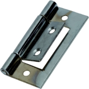 Wickes Flush Hinge Chrome Plated 51mm 2 Pack