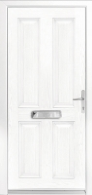 Wickes London Composite Door White 4 Panel 2100 x 920mm Righ