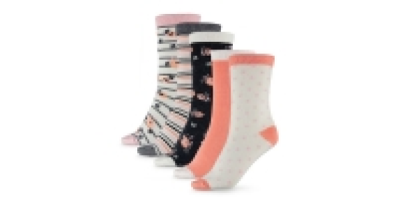 Ladies Floral Socks 5 Pack