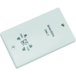 Wickes Dual Voltage Shaver Socket 2 Gang White Slimline £4.99
