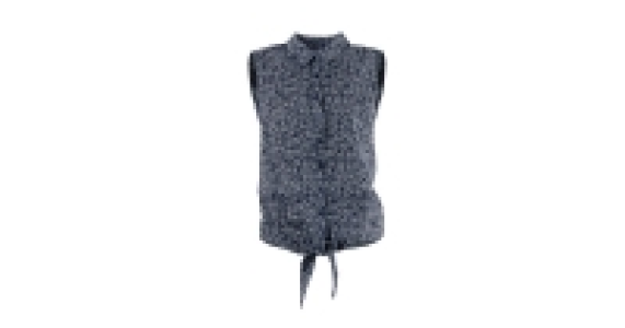 Ladies Navy Tie Front Top