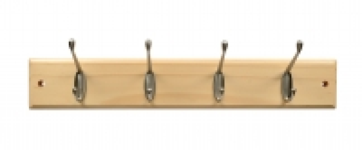 Wickes Light Duty Hook Rail Pine/Nickel 450mm £9.89