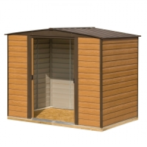 Rowlinson Woodvale Metal Apex Shed with Floor Brown 8x6