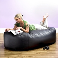 Wilko  Bean Bag Couch Faux Leather Black
