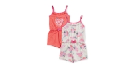 Girls Floral Playsuit 2 Pack