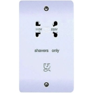 MK Dual Voltage Shaver Socket 2 Gang White K0701PPK £26.99