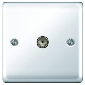 Wickes Coaxial Socket 1 Gang Polished Chrome Raised Plate £10.49