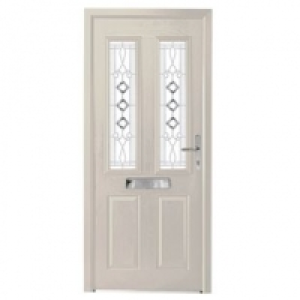 Wickes Malton Composite Door White 2 Panel 2100 x 840mm Left
