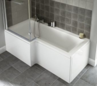 Wickes Asuni Shower Bath Left Hand White 1700mm £200.00