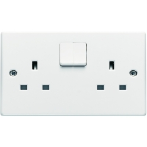 Wickes 13A Switched Socket 2 Gang White Slimline £2.49