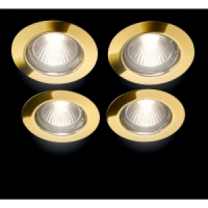 Wickes Halogen Fixed Downlight Brass 4 Pack £4.99