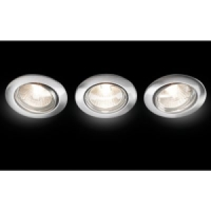 Wickes Halogen Tilt Downlight Brushed Chrome 3 Pack £7.49