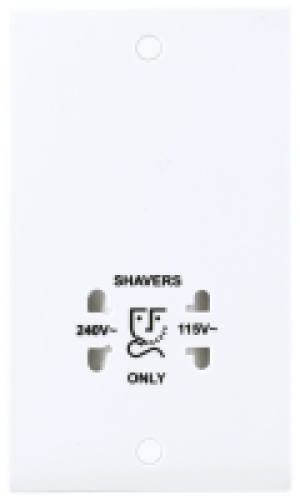 British General Dual Voltage Shaver Socket White