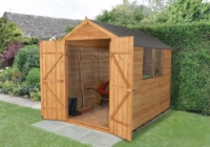 Wickes Overlap Dip Treated Apex Shed Double Doors 6x8