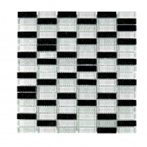 Wickes Glitter Black & Silver Glass Mosaic Tile Sheet 300 x
