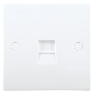 British General 1 Gang Slave Telephone Socket White