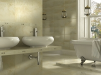 Wickes Onyx Beige Gloss Stone Effect Ceramic Border Tile 300 £9.99