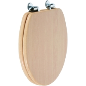 Beech Wood Effect Soft Close Toilet Seat