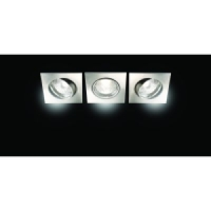 Wickes Tilt Square Downlight Brushed Chrome 3 Pack £7.49