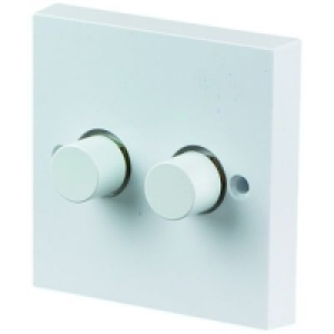 Wickes Push Dimmer Switch 2 Gang 2 Way 250W Square Edge Whit £9.99