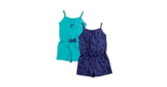 Girls Bird Print Playsuit 2 Pack