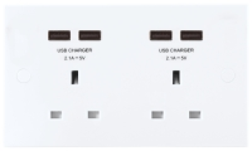 British General 13A 2 Gang Power Socket with 4 x USB Charger £19.99