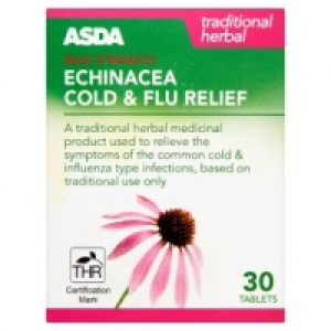 Asda Herbal Store Max Strength Echinacea Cold & Flu Relief Tablets