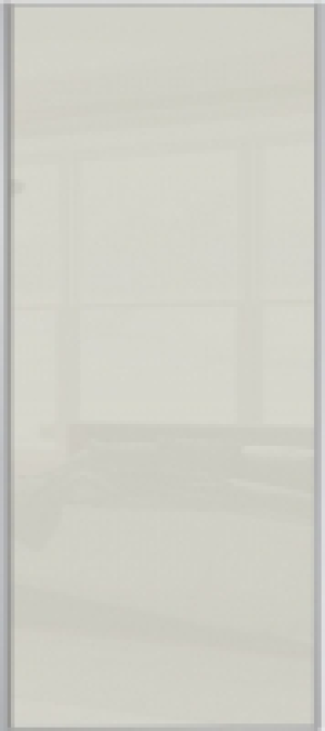 Wickes Sliding Wardrobe Door Silver Framed Single Panel Soft
