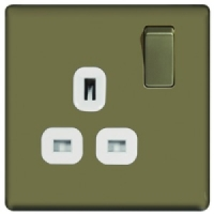 13A Switched Socket 1 Gang Pearl Nickel Screwless Flat Plate &pound;12.49