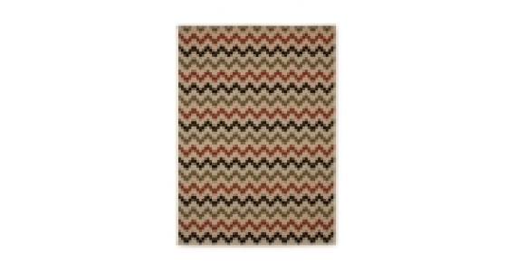 Beige & Brown Chevron Flatweave Rug