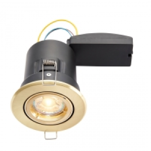 Wickes LED Premium Fire Rated Tilt Downlight Brushed Gold Ef