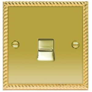 Wickes Telephone Socket Master 1 Gang Georgian Brass Raised