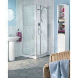 Wickes Pivot Shower Enclosure Door & Side Panel Silver Effec