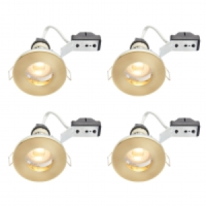 Wickes LED IP65 Downlights Brass 4 Pack