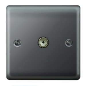 Coaxial Socket 1 Gang Black Raised Plate