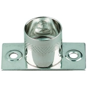 Wickes Straight Rod End Rail Bracket Chrome 19mm 2 Pack