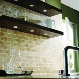 Wickes White Tumbled Travertine Brick Mosaic Tile 305x305mm