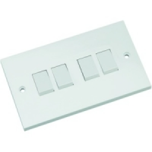 10A Light Switch 4 Gang 2 Way White