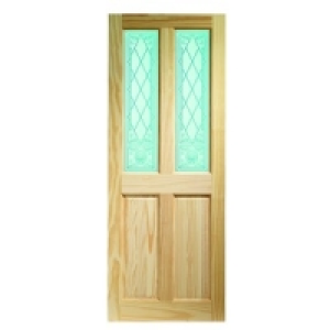 Wickes Skipton Internal Softwood Door Clear Pine Glazed 4 Pa £73.99