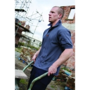 Scruffs Worker Polo T-Shirt Grey Marl XXL