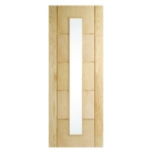 Wickes Thame Internal Oak Veneer Door Glazed 5 Panel 1981x76