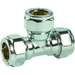 Wickes Compression Chrome Plated Tee 15mm