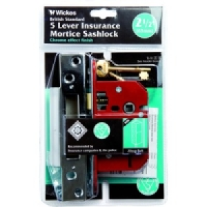 Wickes 5 Lever Sashlock Chrome 64mm