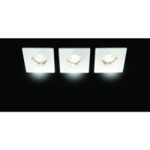 Wickes Keswick Fixed Square Bathroom Downlight White 3 Pack £4.99