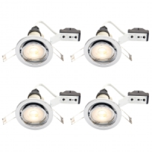 Wickes LED Tilt Downlights Chrome Finish 4 Pack £29.99