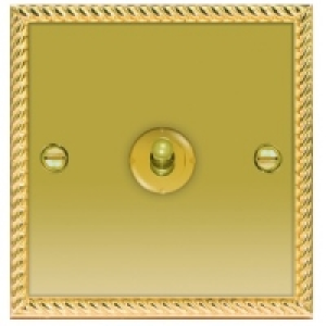10AX Toggle Light Switch 1 Gang 2 Way Polished Georgian Bras