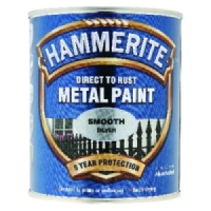 Hammerite Metal Paint Smooth Silver 750ml £12.59
