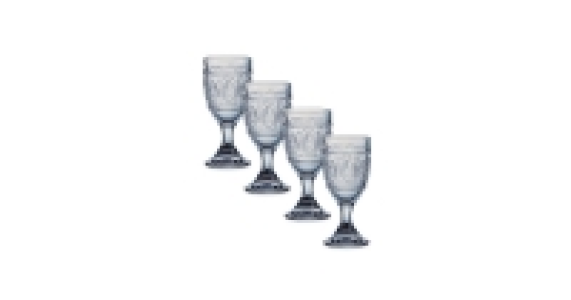 Embossed Clear Wine Glasses 4 Pack